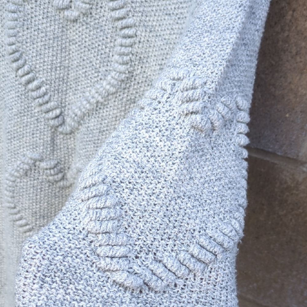 Lauren Conrad heart boucle sweater in a light gray or marled gray color. XL - Picture 5 of 10